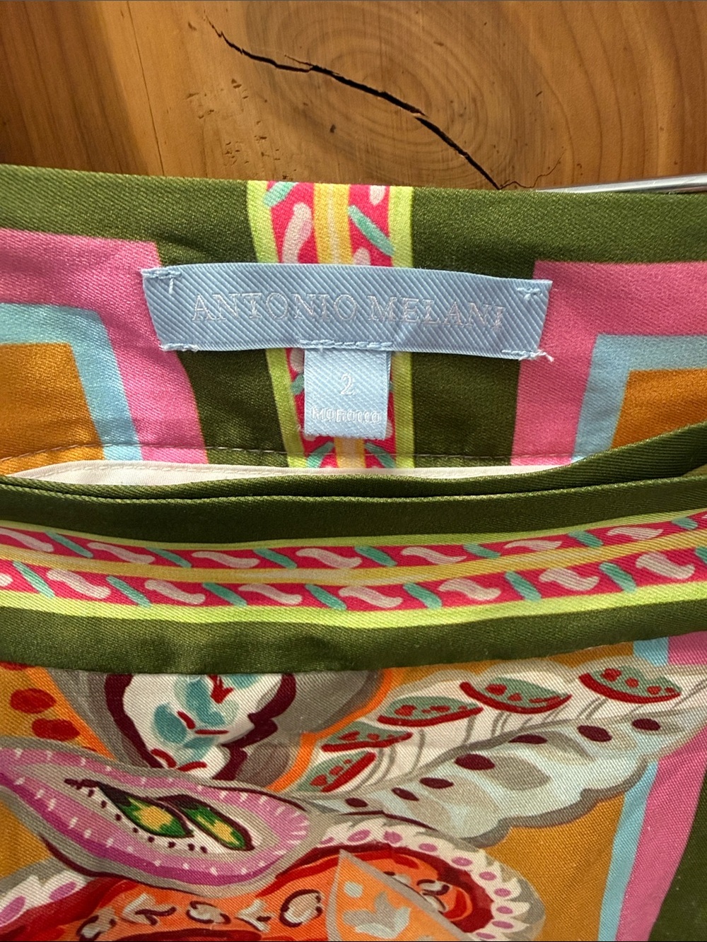 ANTONIO MELANI Multicolor Paisley Beach Wrap with Pink, Orange & Green - Picture 3 of 5